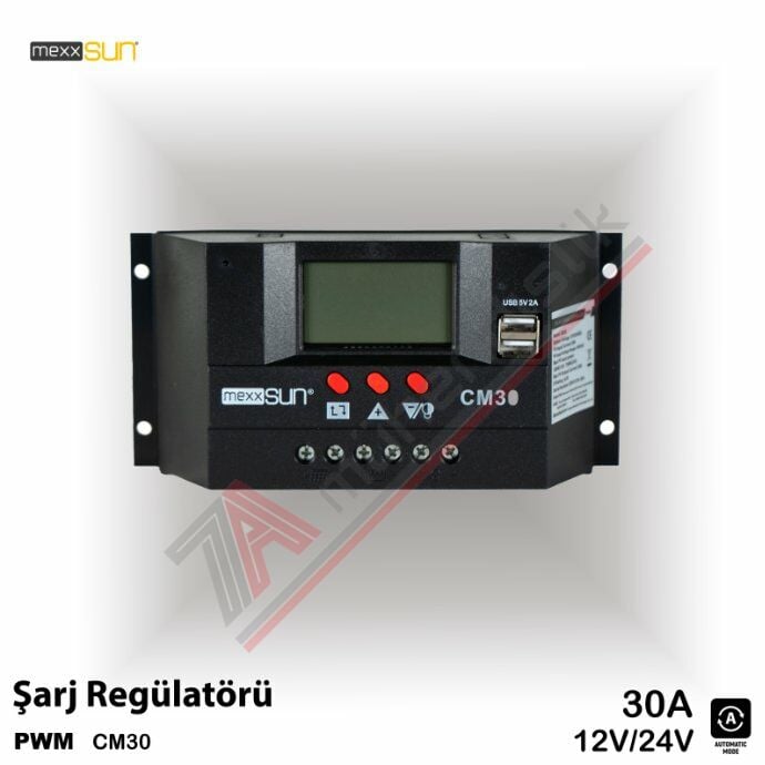 Mexxsun PWM Şarj Kontrol Cihazı 30A 12/24V - CM30