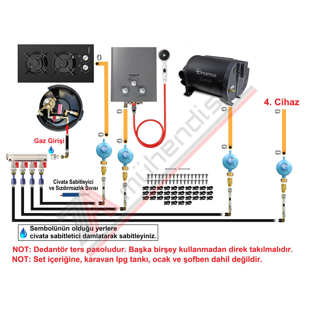Kollektörlü İç Tesisat Seti 4 Çıkışlı