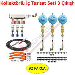 Kollektörlü İç Tesisat Seti 3 Çıkışlı