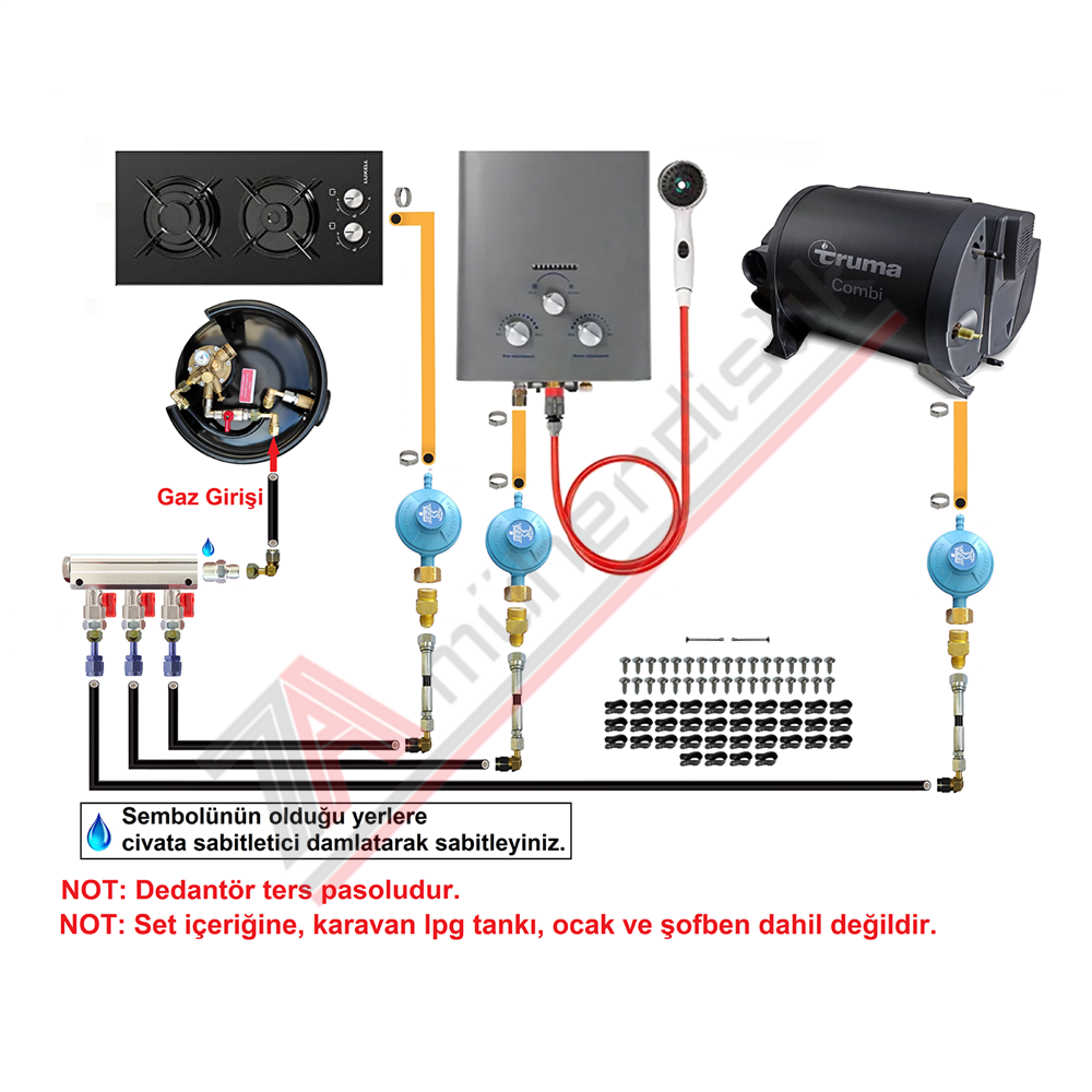 Kollektörlü İç Tesisat Seti 3 Çıkışlı