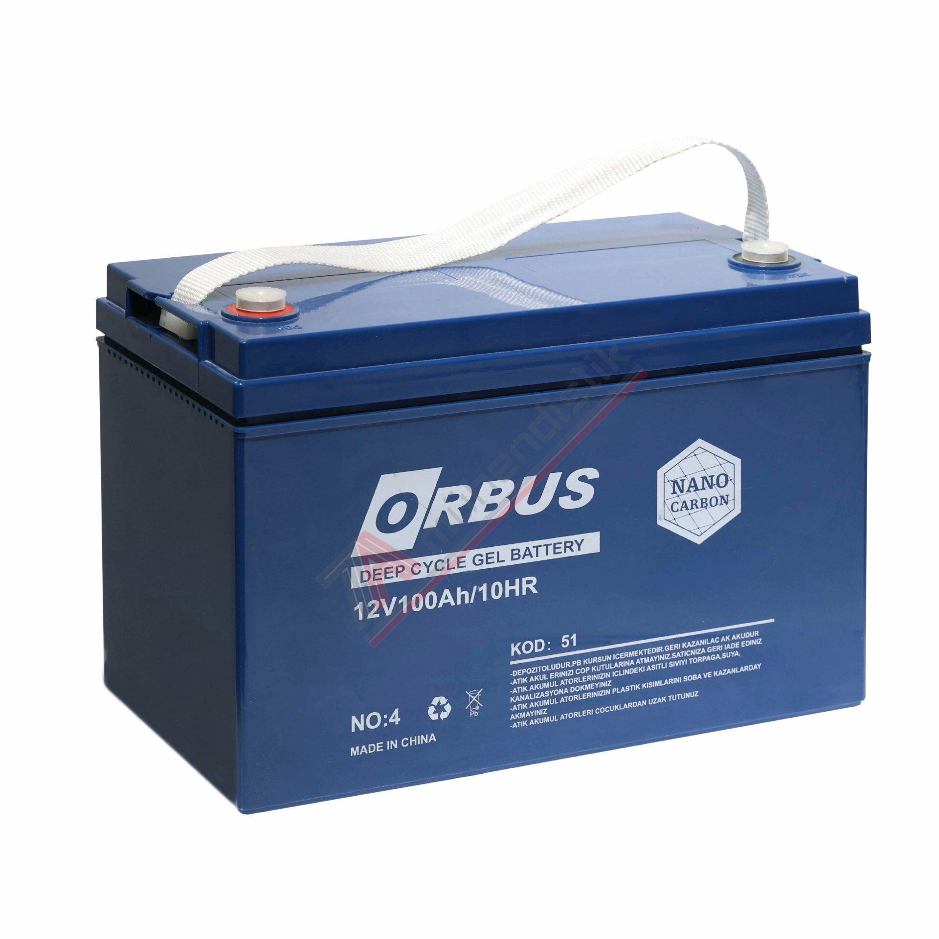 Orbus Derin Deşarj Karbon Jel Akü 12V 100Ah