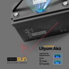 Mexxsun Lityum Akü 12,8V 100Ah (LiFePo4) 1280Wh