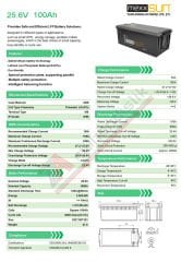 Mexxsun Lityum Akü 25,6V 100Ah (LiFePo4) 2560Wh