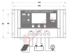 Mexxsun PWM Şarj Kontrol Cihazı 10A 12/24V - AT90
