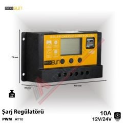 Mexxsun PWM Şarj Kontrol Cihazı 10A 12/24V - AT90