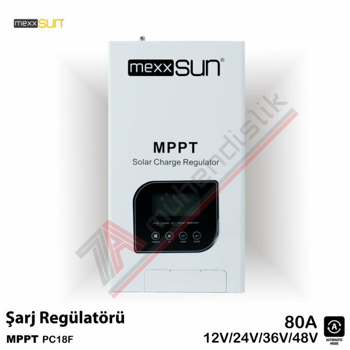 Mexxsun MPPT Şarj Kontrol Cihazı 80A 12/24/48V - PC18F-80A