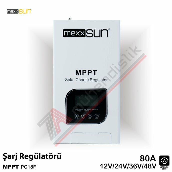 Mexxsun MPPT Şarj Kontrol Cihazı 80A 12/24/48V - PC18F-80A