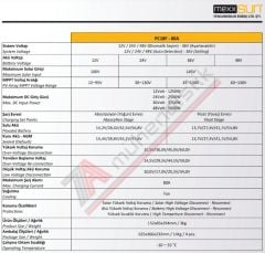 Mexxsun MPPT Şarj Kontrol Cihazı 80A 12/24/48V - PC18F-80A
