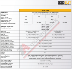 Mexxsun MPPT Şarj Kontrol Cihazı 100A 12/24/48V - PC18F-100A