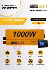 Mexxsun Tam Sinüs UPS Karavan İnverter (Remote Ekran) 12V 1000W