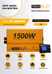 Mexxsun Tam Sinüs UPS Karavan İnverter (Remote Ekran) 12V 1500W