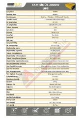 Mexxsun Tam Sinüs UPS Karavan İnverter (Remote Ekran) 12V 2000W