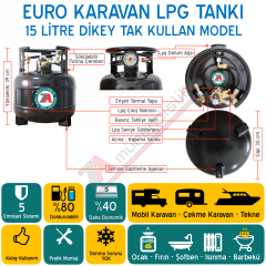 EURO Karavan Lpg Tankı 15 Litre - Yükseklik: 39 cm