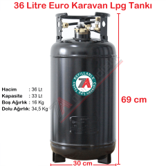 EURO Karavan Lpg Tankı 36 Litre - Yükseklik: 69 cm