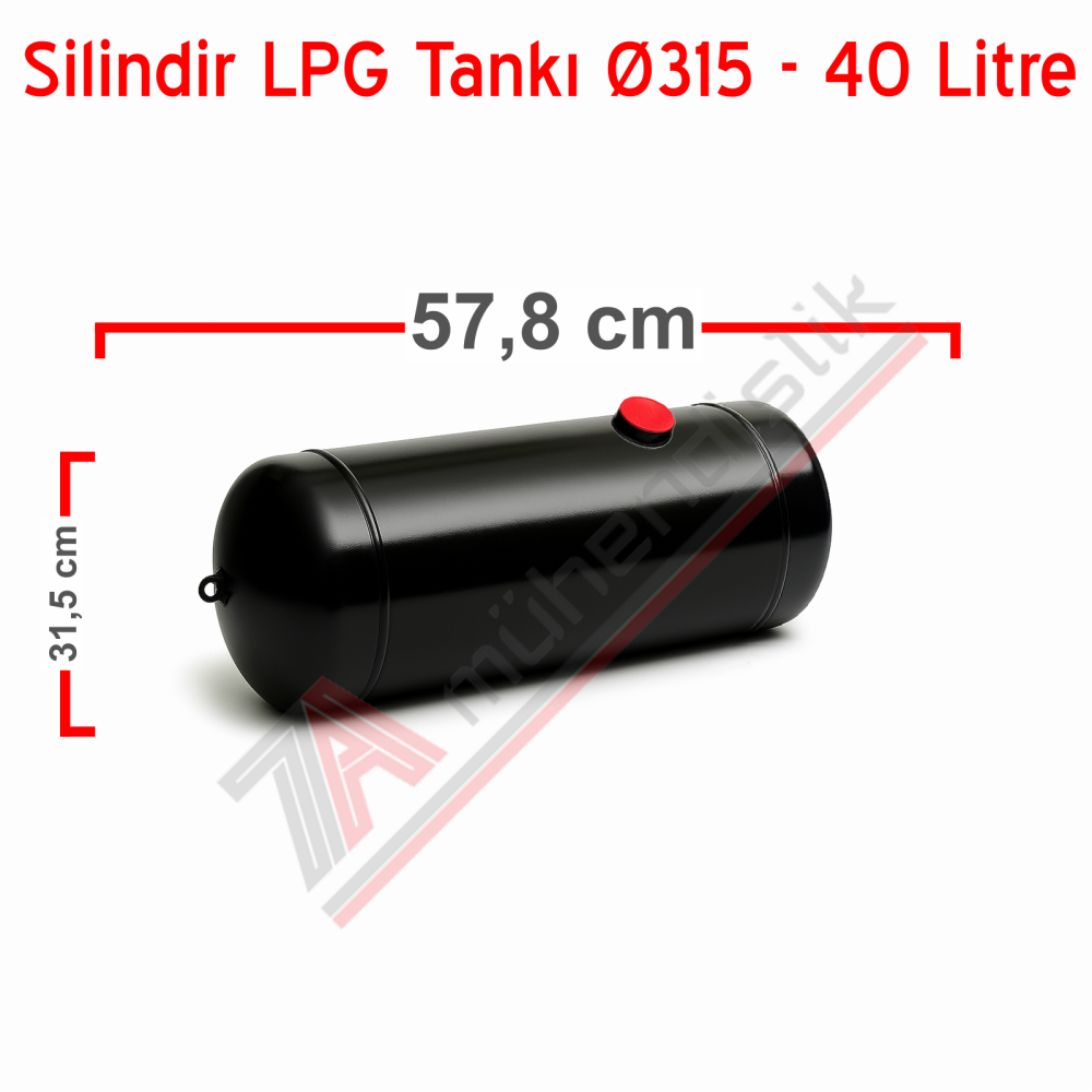Silindir Lpg Tankı 40 Litre Ø315xD578