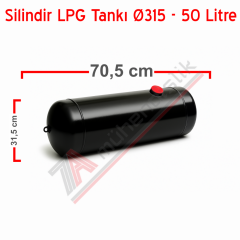 Silindir Lpg Tankı 50 Litre Ø315xD705