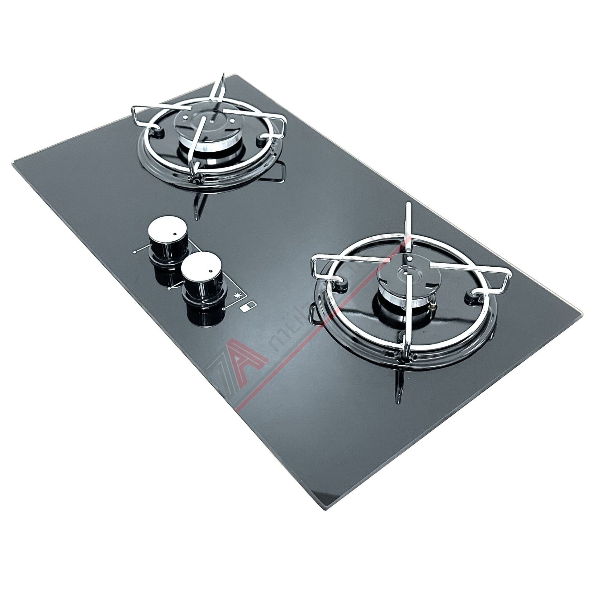 Univercal B3051TF Çift Gözlü Siyah Cam Ocak - Gaz Emniyetli