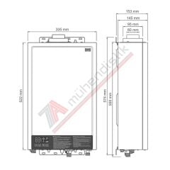 Daxom UKDAX-12STL 12 Litre Karavan Tipi Hermetik Gazlı Şofben - 220 Volt