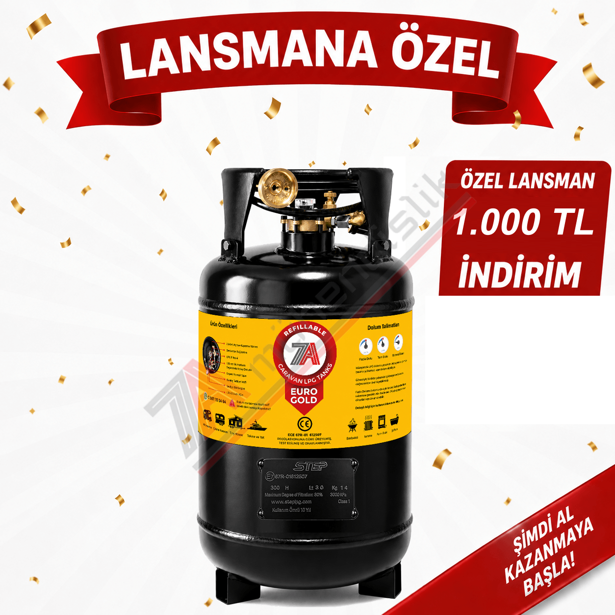 30 Litre EURO GOLD FİLTRELİ Karavan Lpg Tankı