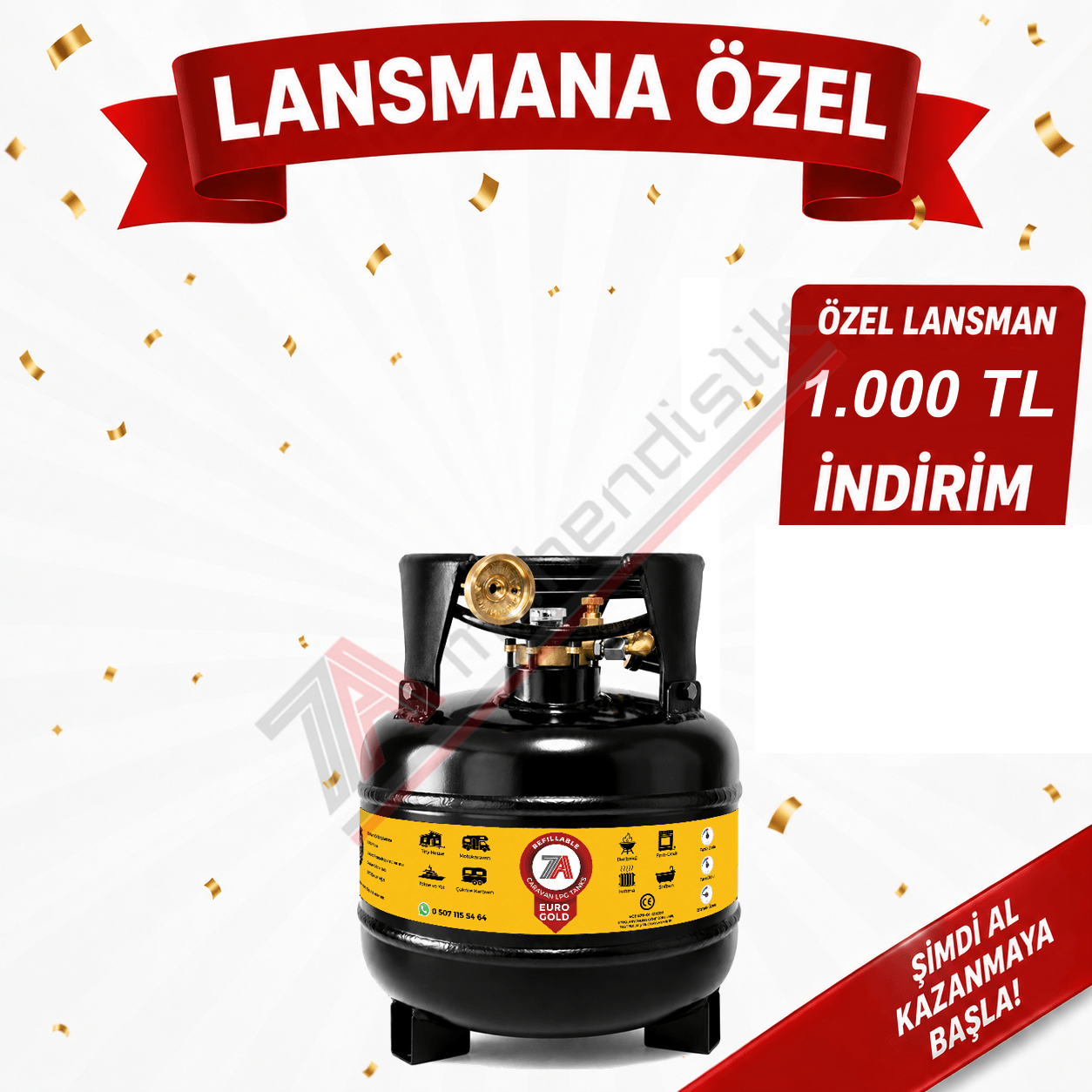 15 Litre EURO GOLD FİLTRELİ Karavan Lpg Tankı
