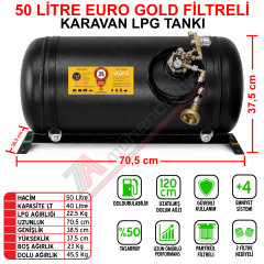 50 Lt EURO GOLD FİLTRELİ Karavan Lpg Tankı