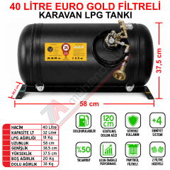 40 Lt EURO GOLD FİLTRELİ Karavan Lpg Tankı