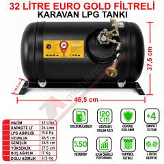 32 Lt EURO GOLD FİLTRELİ Karavan Lpg Tankı