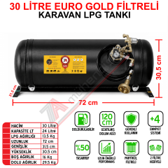 30 Lt EURO GOLD FİLTRELİ Karavan Lpg Tankı
