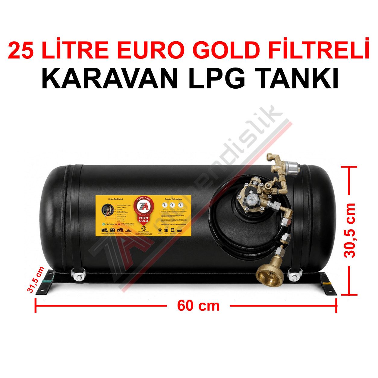 25 Lt EURO GOLD FİLTRELİ Karavan Lpg Tankı