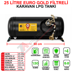 25 Lt EURO GOLD FİLTRELİ Karavan Lpg Tankı