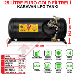 25 Lt EURO GOLD FİLTRELİ Karavan Lpg Tankı
