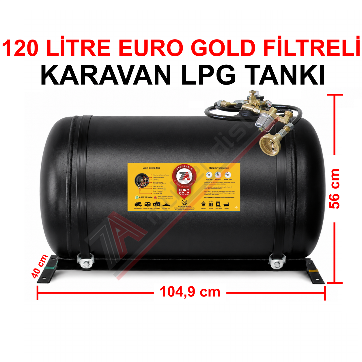120 Lt EURO GOLD FİLTRELİ Karavan Lpg Tankı
