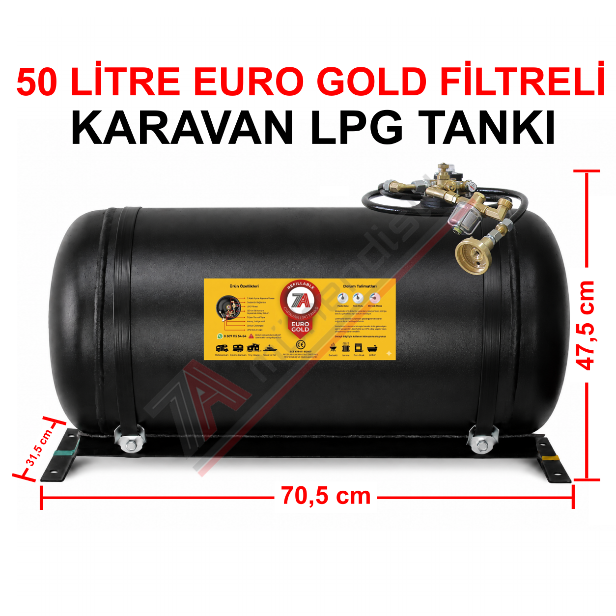 50 Lt EURO GOLD FİLTRELİ Karavan Lpg Tankı
