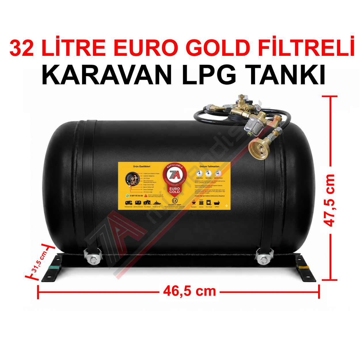 32 Lt EURO GOLD FİLTRELİ Karavan Lpg Tankı