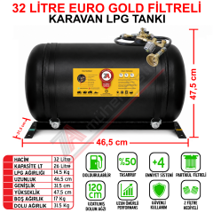 32 Lt EURO GOLD FİLTRELİ Karavan Lpg Tankı
