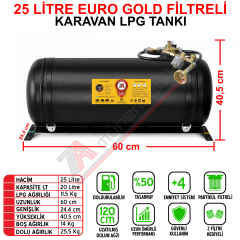 25 Lt EURO GOLD FİLTRELİ Karavan Lpg Tankı