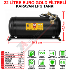 22 Lt EURO GOLD FİLTRELİ Karavan Lpg Tankı