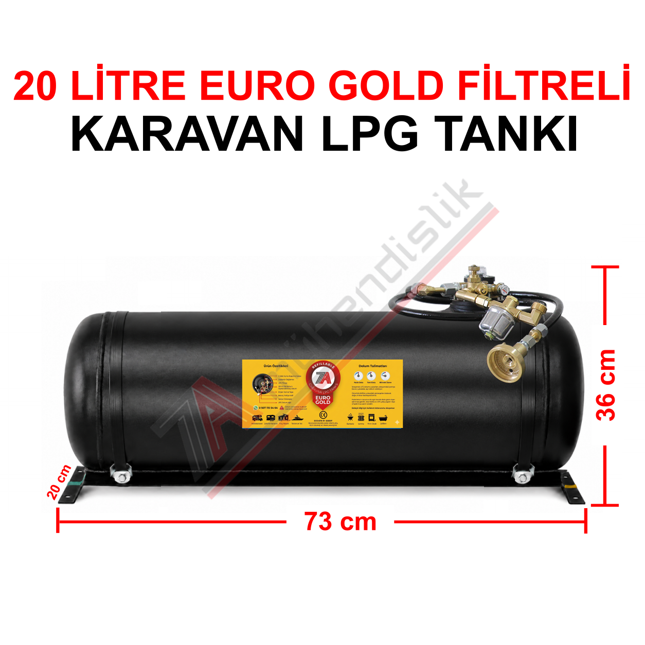 20 Lt EURO GOLD FİLTRELİ Karavan Lpg Tankı