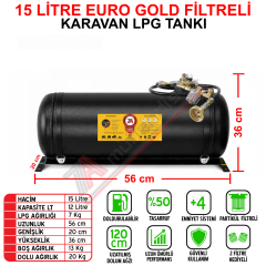 15 Lt EURO GOLD FİLTRELİ Karavan Lpg Tankı