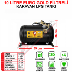 10 Lt EURO GOLD FİLTRELİ Karavan Lpg Tankı